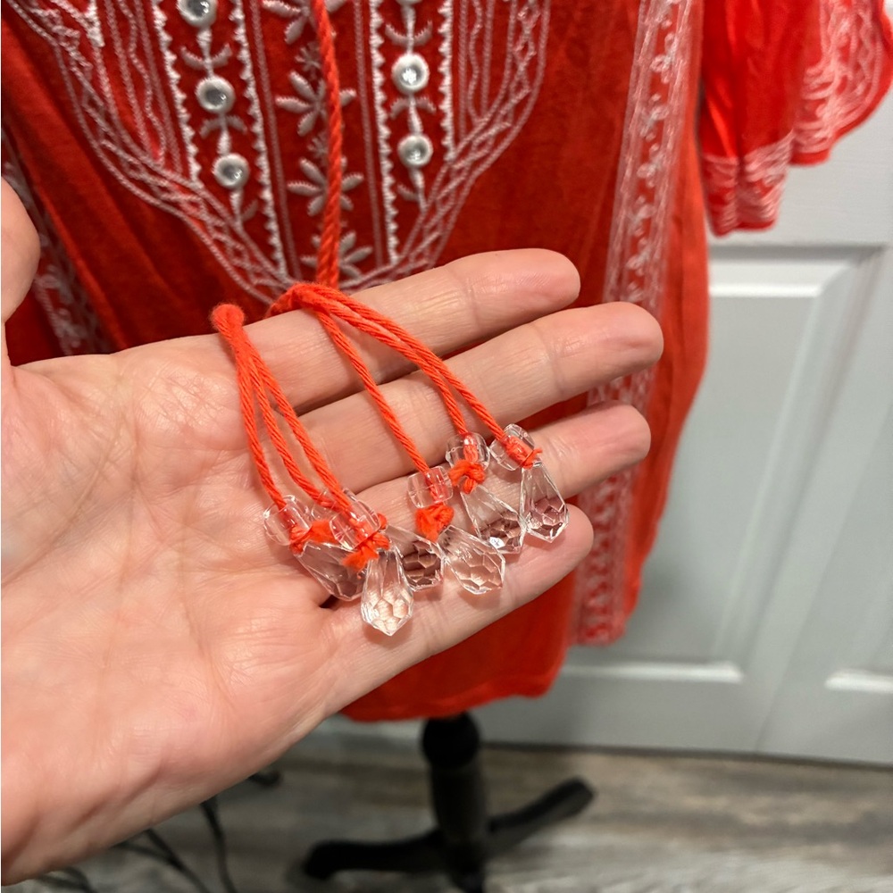 FYLO Orange Embroidered Women's Top - Picture 9 of 9